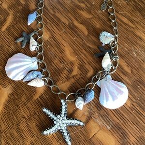 Seashell and Starfish Charm Necklace